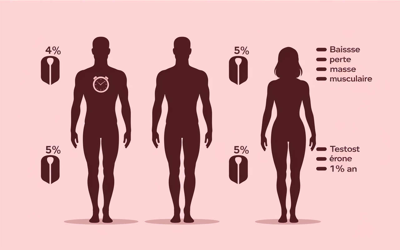Infographie évolutions musculaires 40 50 ans musculation