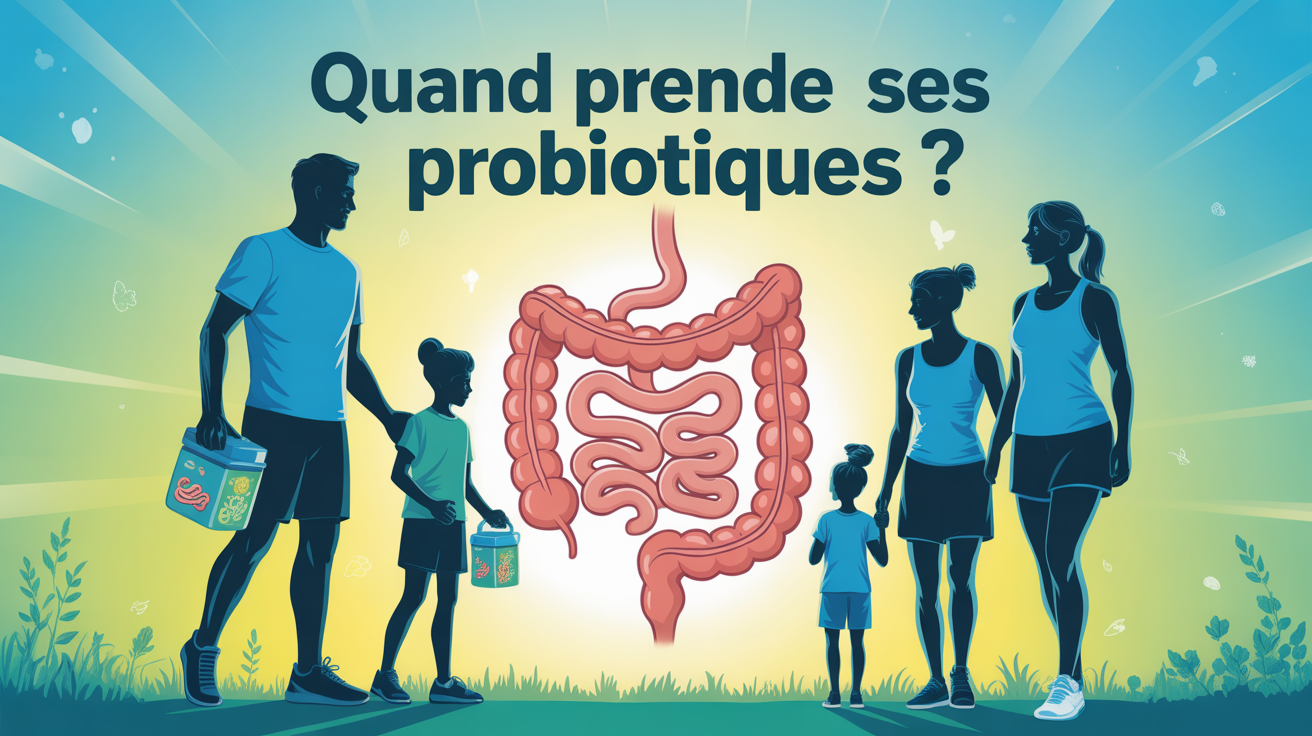 quand prendre ses probiotiques illustration famille sportive