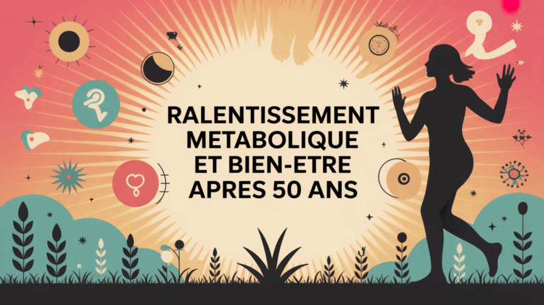 Silhouette dynamique illustrant ralentissement metabolique apres 50 ans