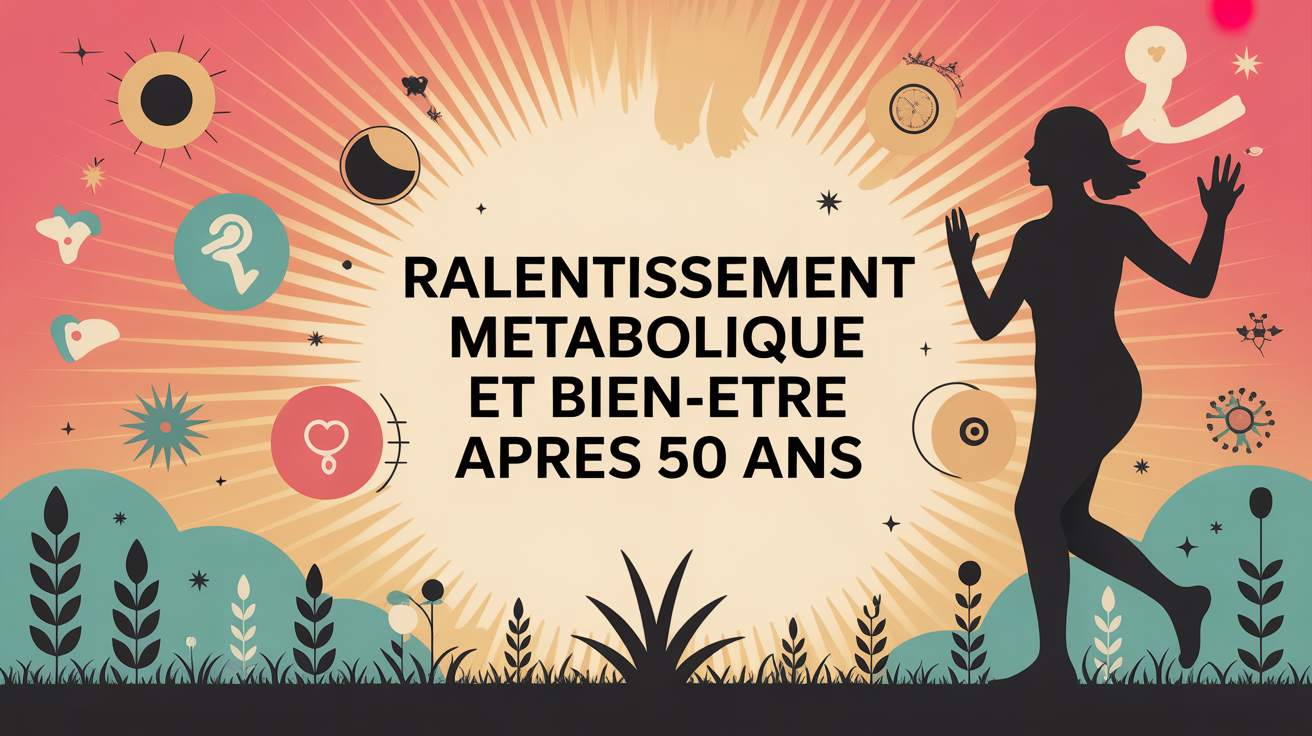 Silhouette dynamique illustrant ralentissement metabolique apres 50 ans