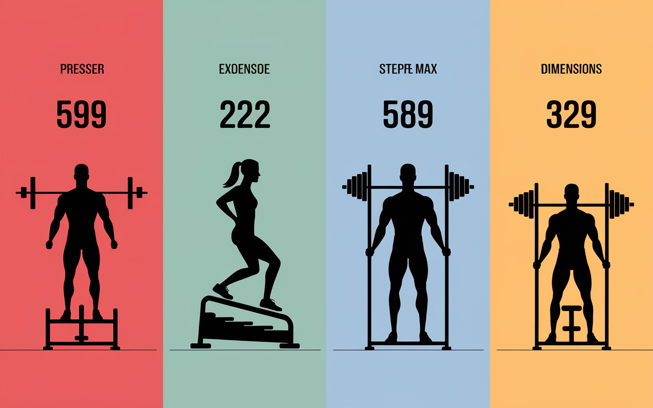 tableau comparatif machines musculation jambes prix capacité avis