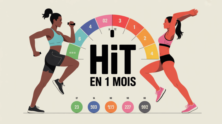 Image HIIT, exercices dynamiques, schéma perte tour de taille
