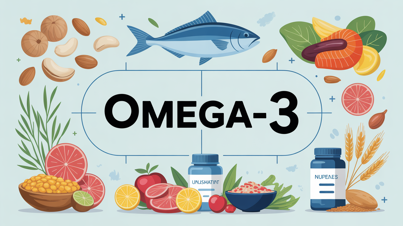 illustration omega-3 aliments variés et équilibre nutritionnel