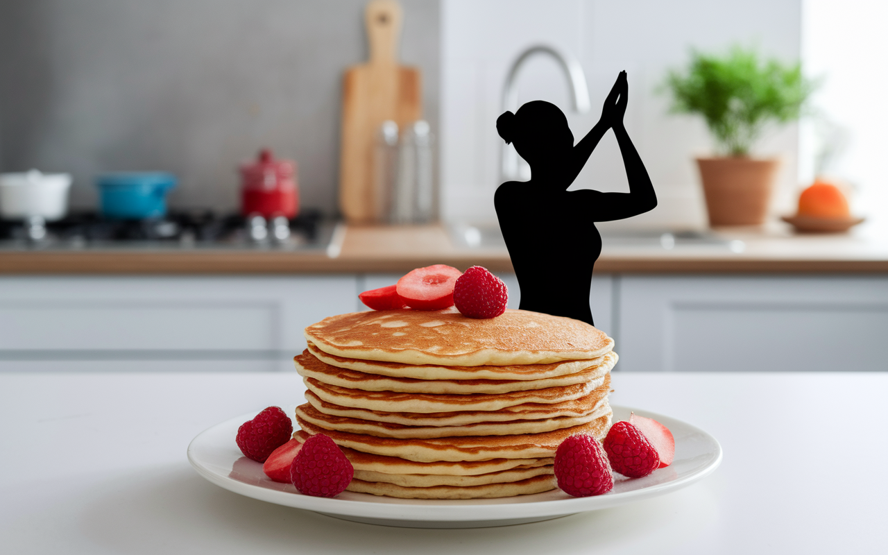 assiette pancakes proteine epais fruits skyr