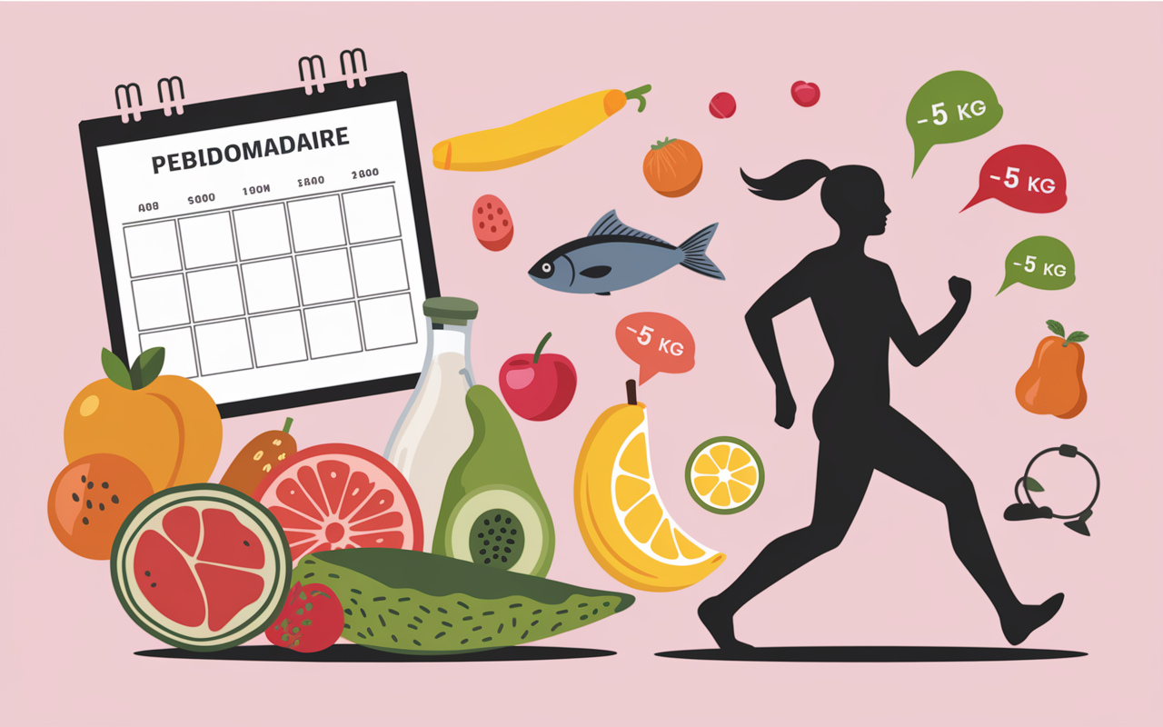 Planning hebdomadaire chiffres clés balance moins 5 kilos