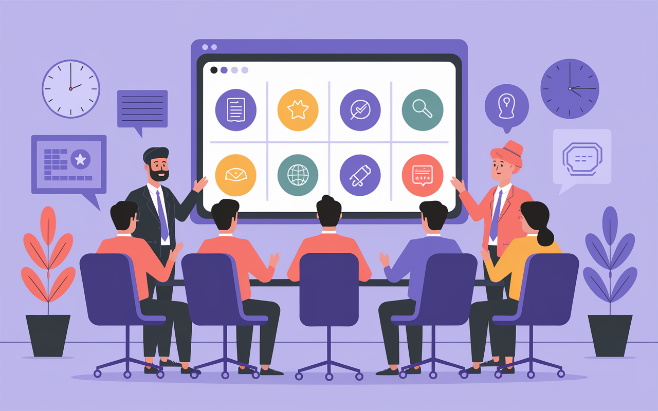 coach et participants écran menus personnalisés
