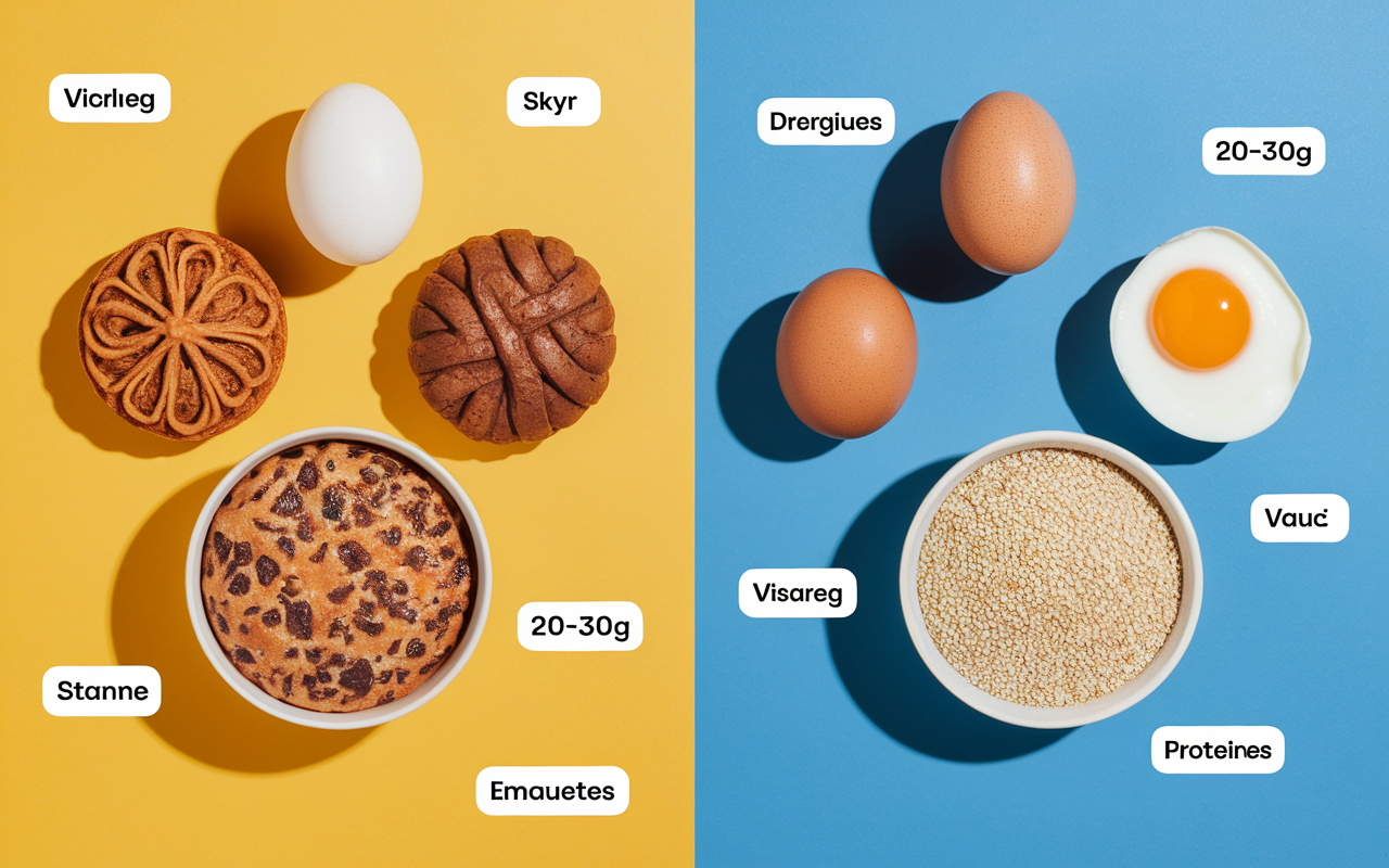 Balance petit déjeuner riche en protéines 20-30g