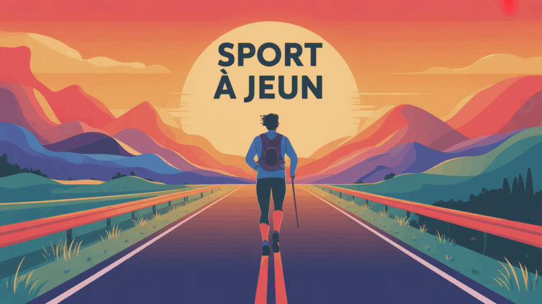 Coureur seul symbolisant le sport à jeun, énergie et lever du soleil