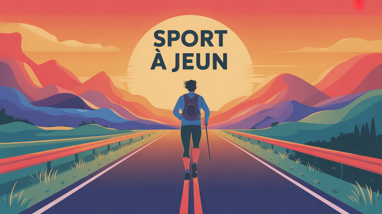 Coureur seul symbolisant le sport à jeun, énergie et lever du soleil