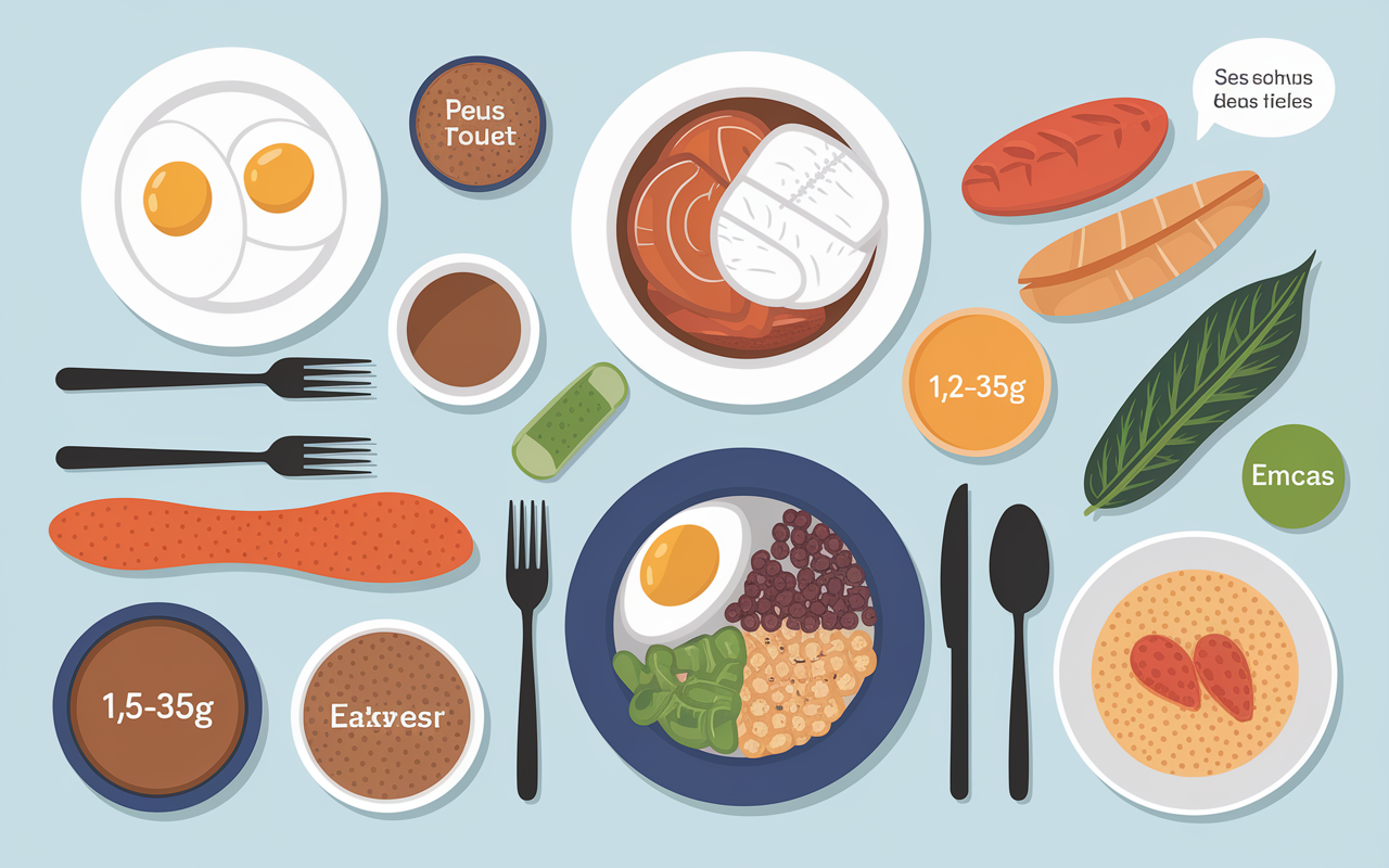 Tableau repas protéines aliments préserver muscle perte de poids