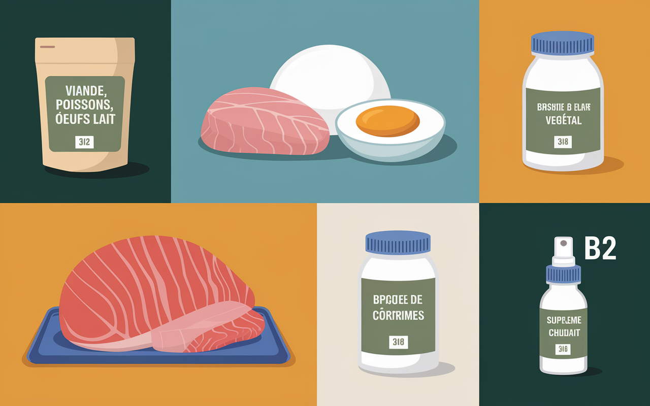tableau aliments riches en vitamine B12 et suppléments