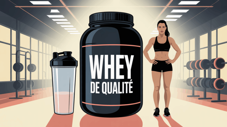 pot whey de qualite et shaker avec sportifs