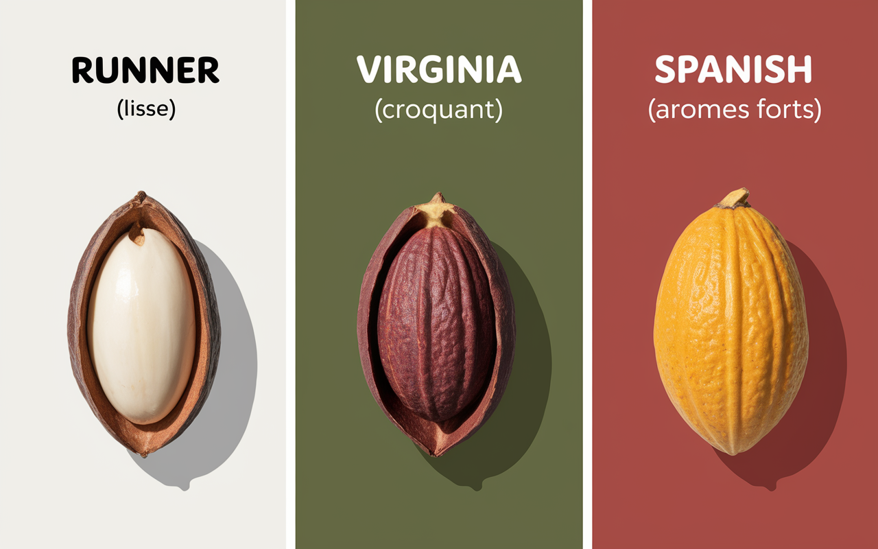 tableau comparatif variétés d’arachide runner virginia spanish