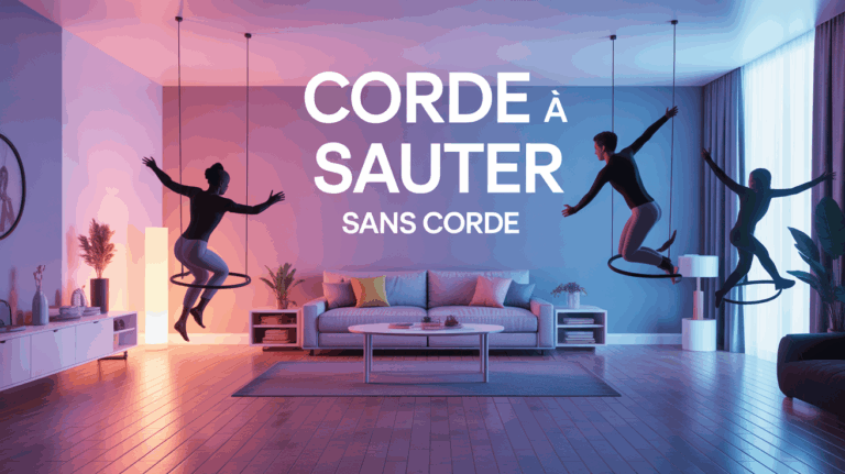 groupe de personnes sautant avec corde a sauter sans corde en appartement