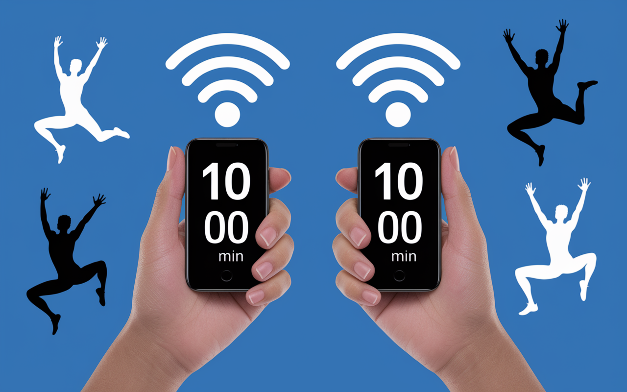 main tenant corde a sauter sans corde ecran lcd chiffres et wifi