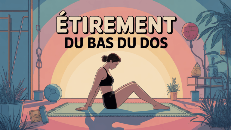 Silhouette s'etirant sur tapis routine bas du dos