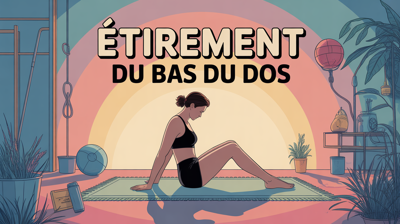 Silhouette s'etirant sur tapis routine bas du dos