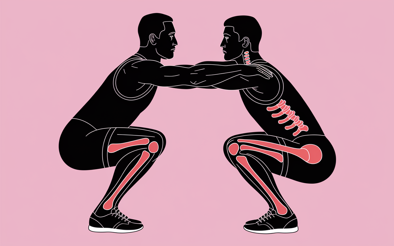 Différences front squat back squat posture et articulation