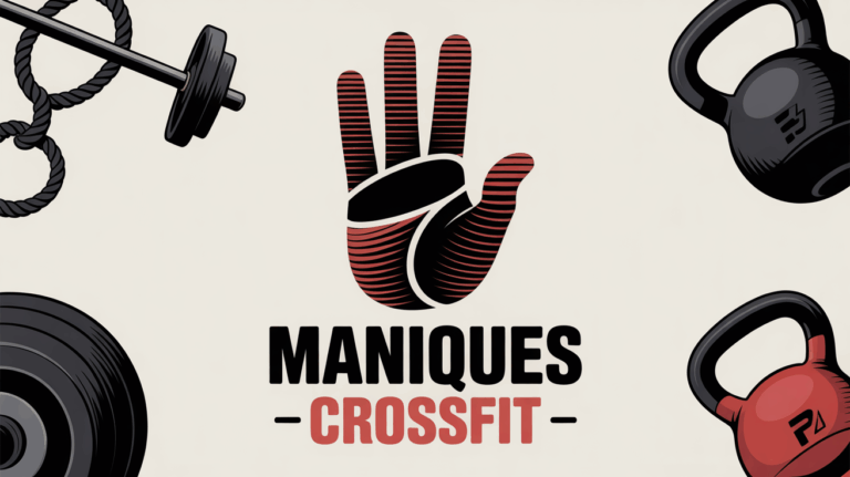 Paume stylisée avec maniques CrossFit et équipements