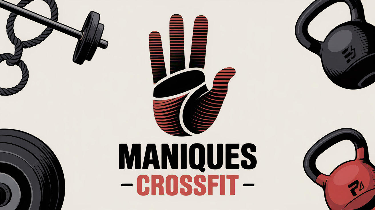 Paume stylisée avec maniques CrossFit et équipements
