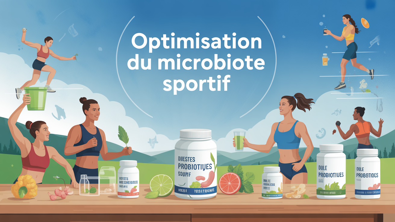 Sportifs et probiotiques Kosbiotic sur table, digestion optimisée