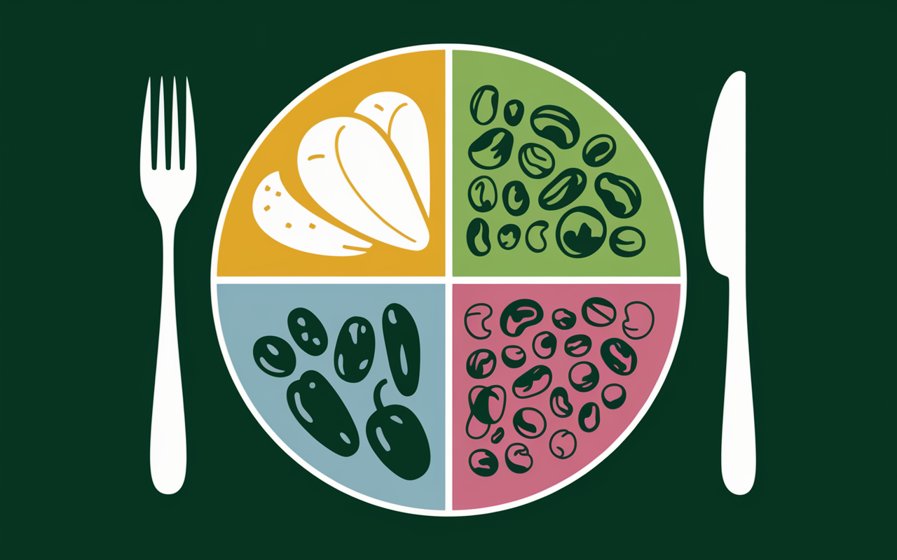 portion patate douce legume proteine dans assiette saine