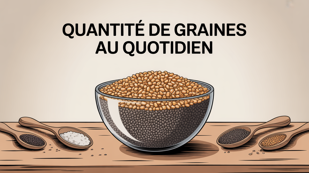 bol transparent avec graines chia lin sesame tournesol courge quantite quotidienne