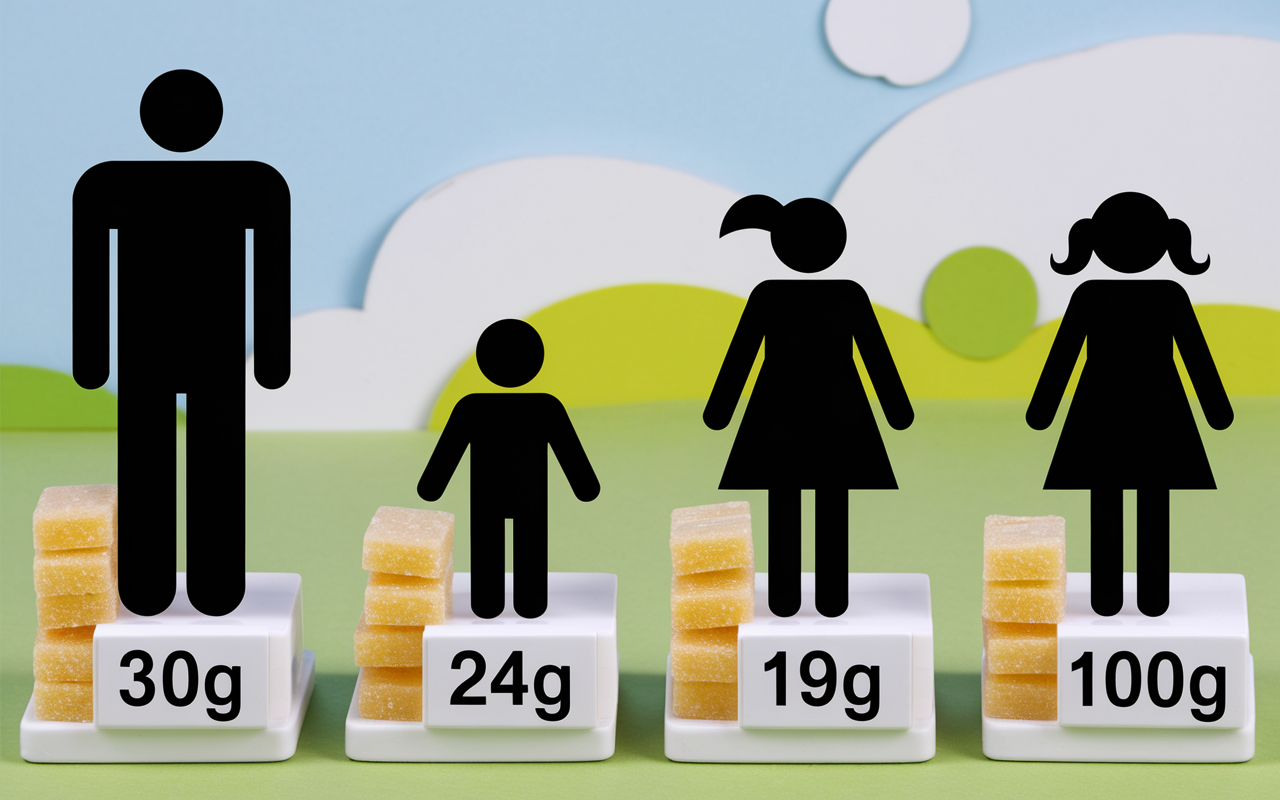 Tableau repères consommation sucre OMS ANSES