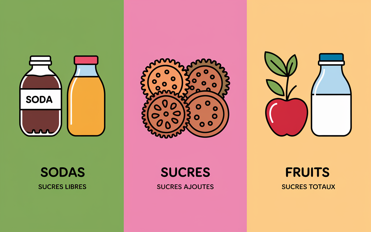 Icônes types de sucres aliments courants