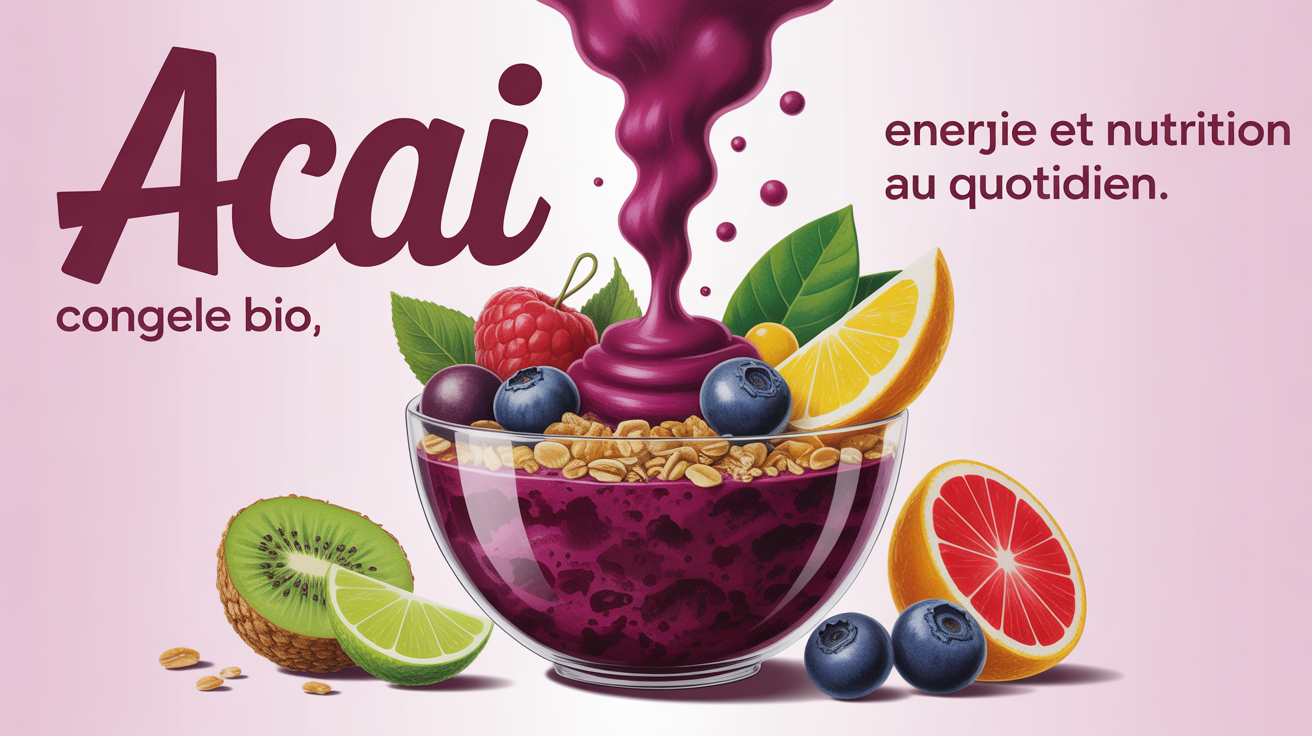 Bol acai congele bio riche en fruits et nutrition