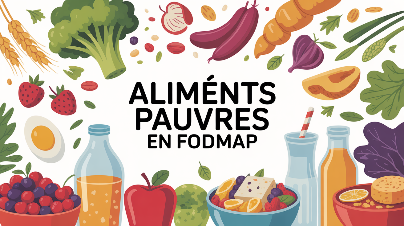 Plat varié aliments pauvres en FODMAP santé