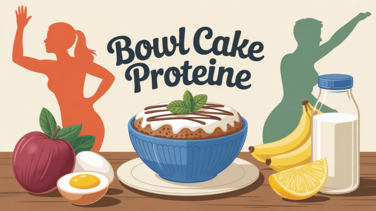 bowl cake protéiné sur table ingrédients et athlètes