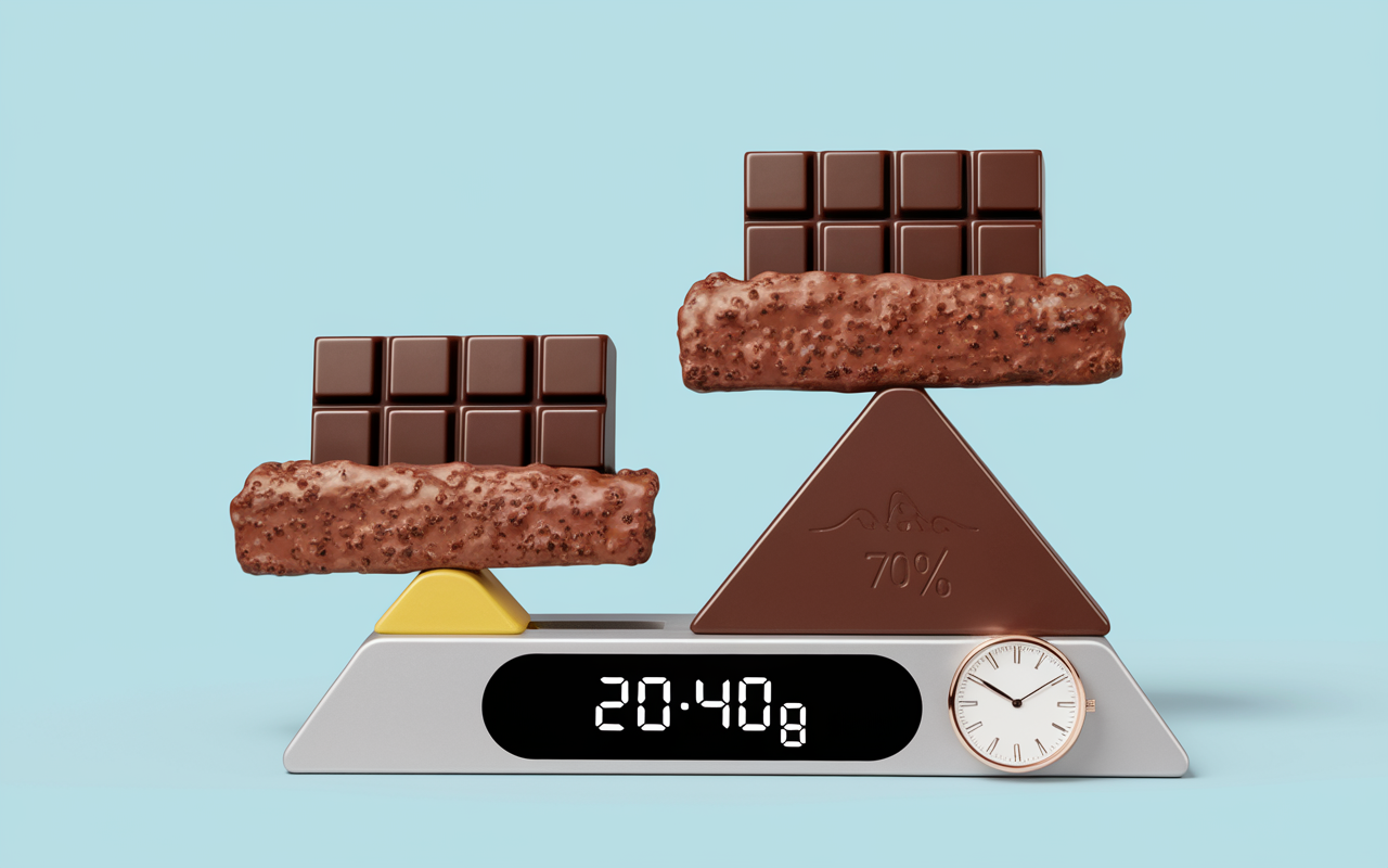 dosage chocolat noir musculation 20 40g balance haltere