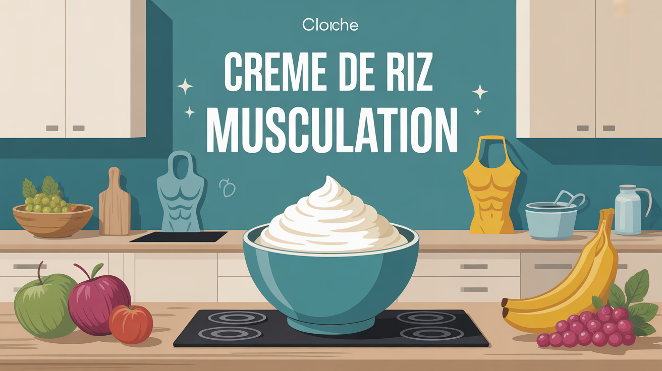 Bol de crème de riz musculation sur plan de travail avec athletes