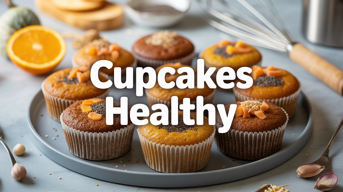 Assiette cupcakes healthy moelleux chia patate douce décoration naturelle