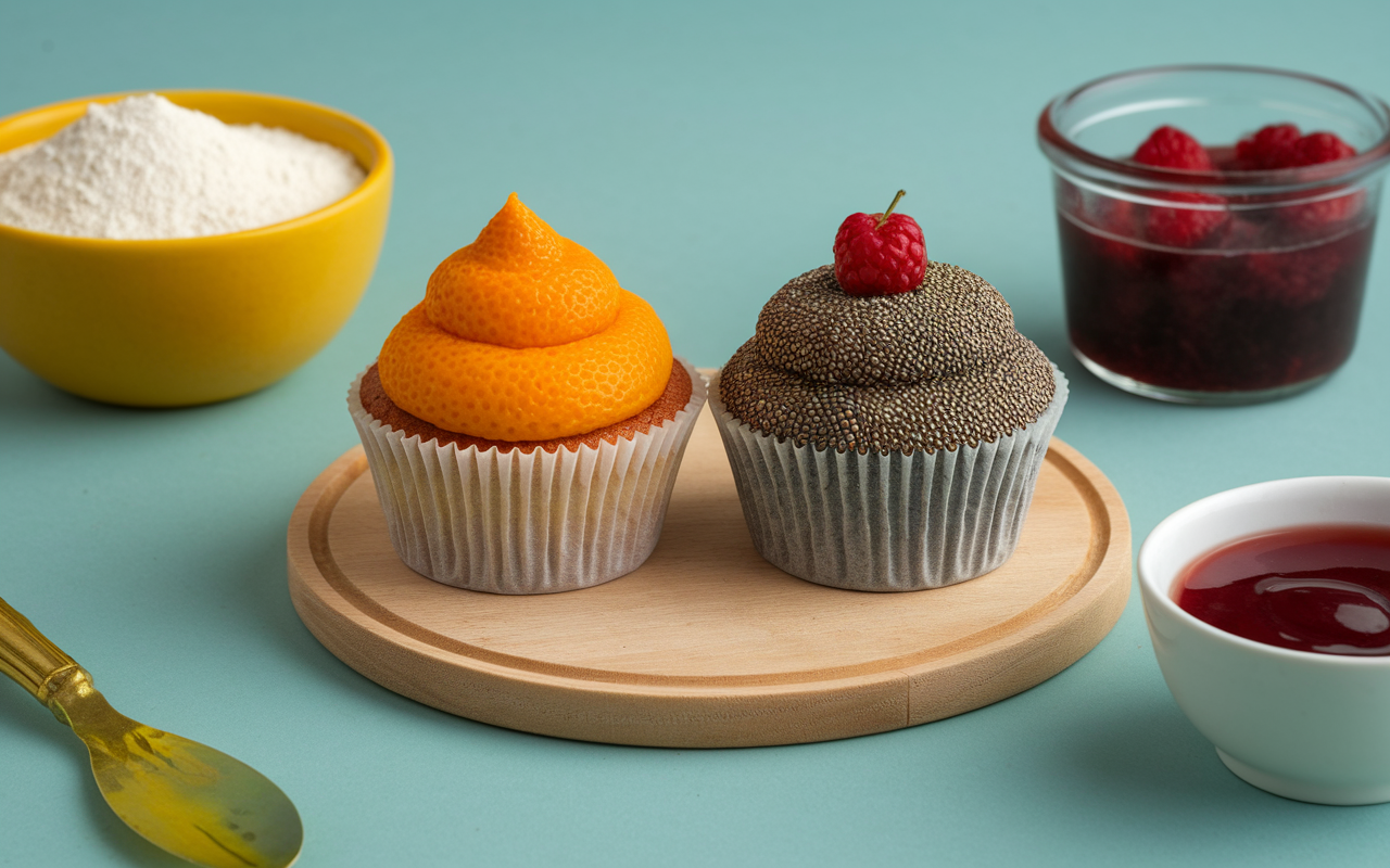 Cupcakes healthy chia patate douce texture dégustation famille