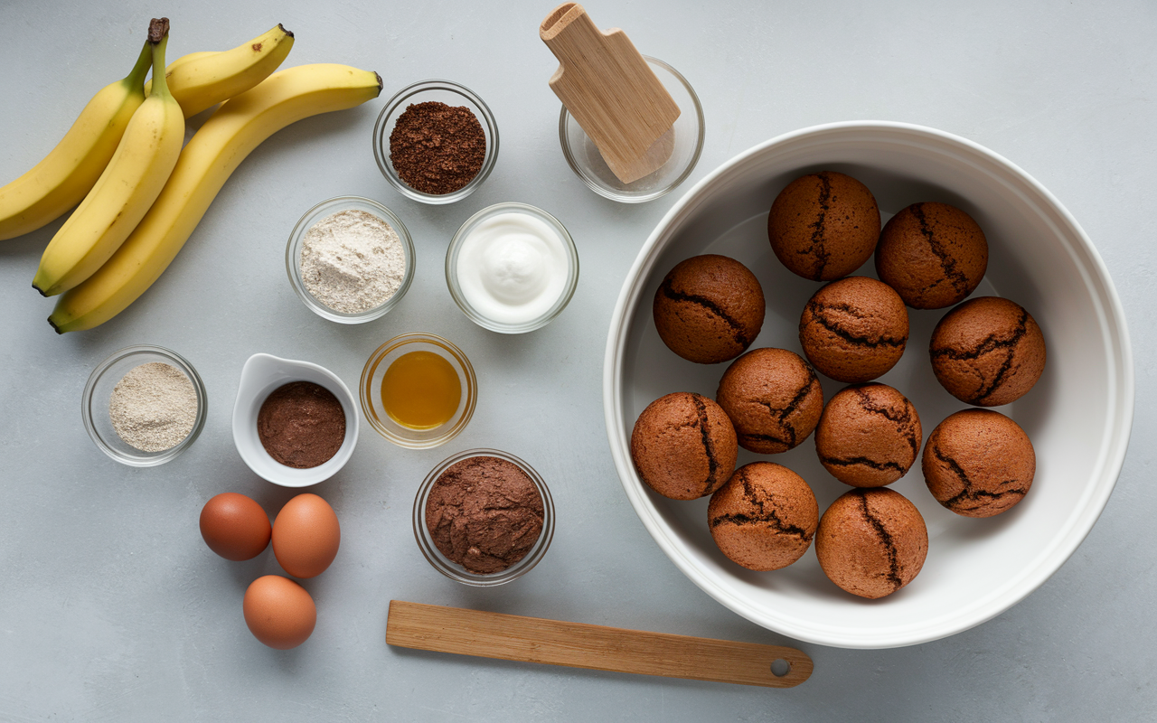ingredients muffins healthy banane chocolat cuisine rapide