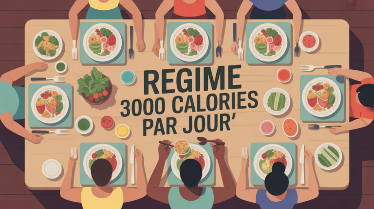 table repas equilibres regime 3000 calories sportifs