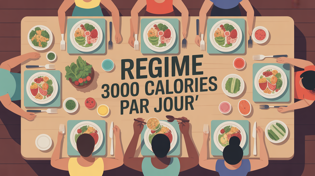 table repas equilibres regime 3000 calories sportifs