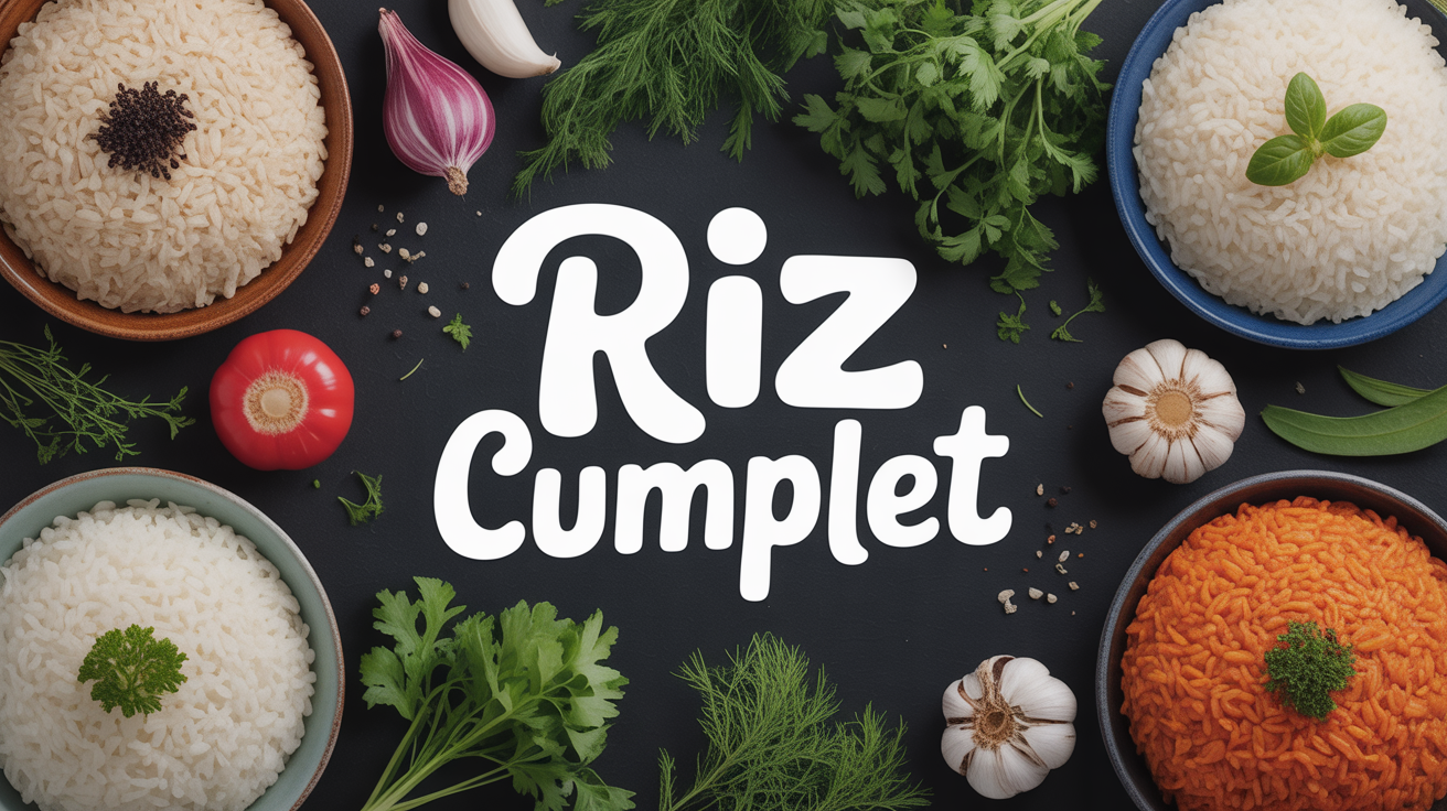 assiettes riz complet riz blanc legumes vue dessus cuisine saine