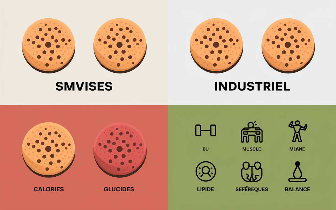 Comparatif calories proteines cookies proteines maison industriel