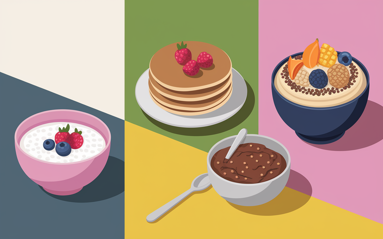 Porridge, pancakes et pudding crème de riz musculation