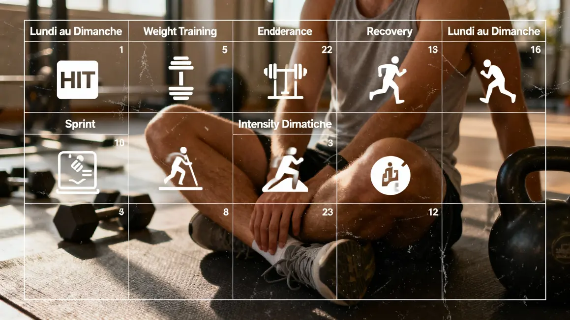 Planning entraînement semaine VO2 max icônes et intensités