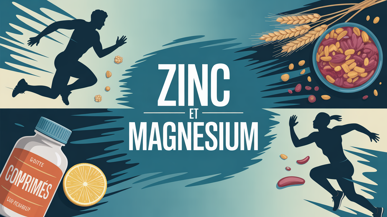 Illustration zinc et magnesium sportifs alimentation récupération