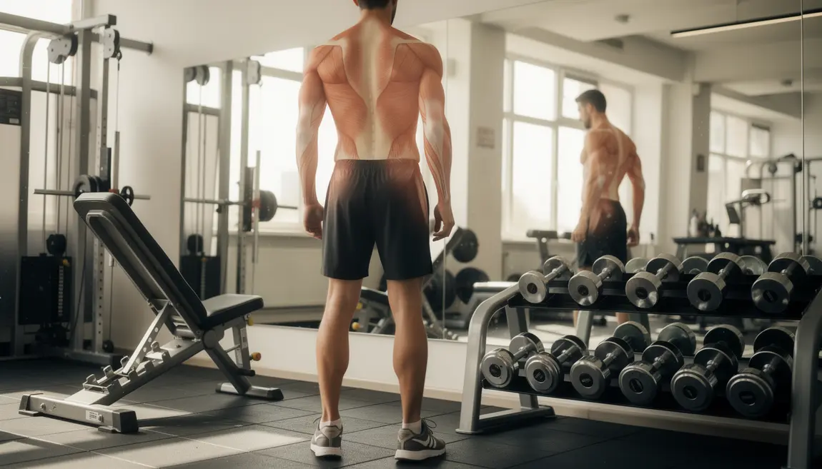 arriere homme maigre musculation surbrillance muscles