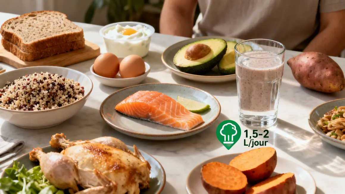 Repas musculation femme fine alimentation saine