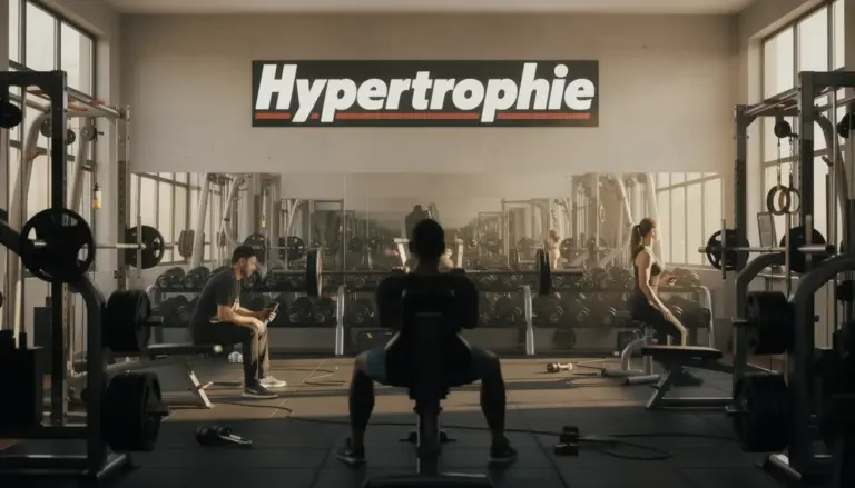 Salle de sport silhouettes musculation hypertrophie