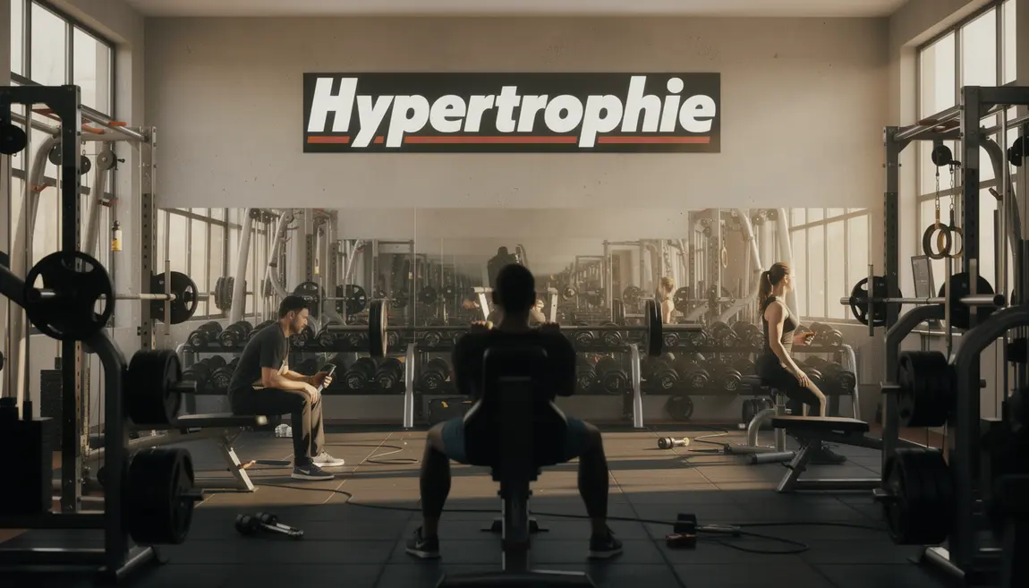 Salle de sport silhouettes musculation hypertrophie