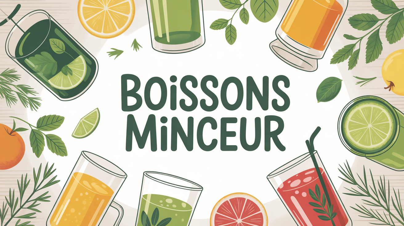 Boisson pour perdre du poids verres assortis sur table