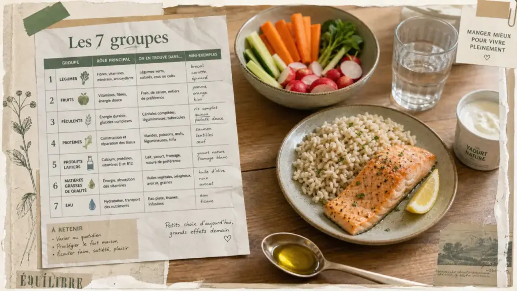 Les 7 groupes d aliments tableau, exemples de repas équilibrés